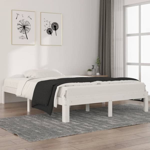 Senge & sengeramme - Living sengeramme 140x200 cm massivt fyrretræ hvid