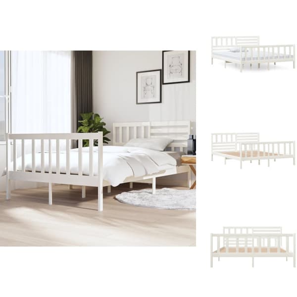 Senge & sengeramme - Living sengeramme 140x190 cm massivt træ hvid