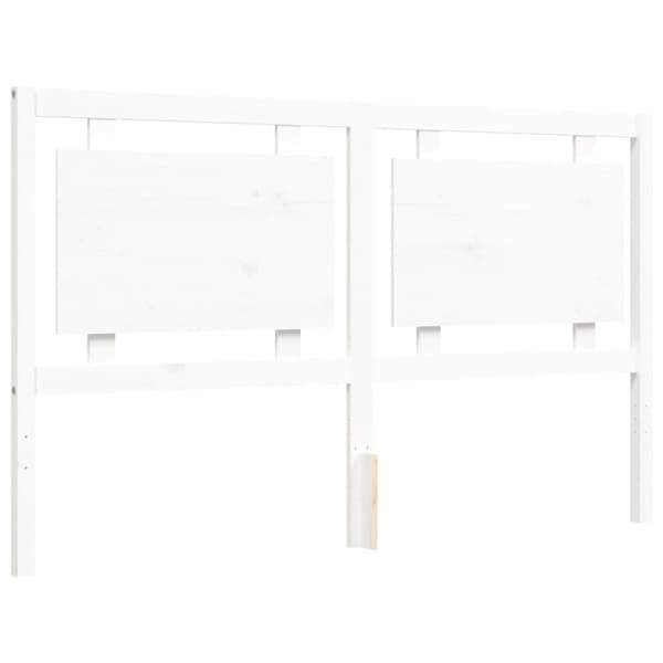 Senge & sengeramme - Living sengeramme med sengegavl 160x200 cm massivt træ hvid