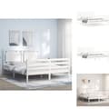 Miniatyrbillede 1 af 11: Senge & sengeramme - Living sengeramme med sengegavl 160x200 cm massivt træ hvid