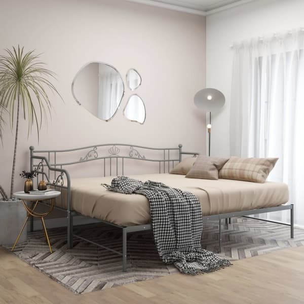 Sängyt & sängynrungot - Living Vuodesohvan runko harmaa metalli 90x200 cm