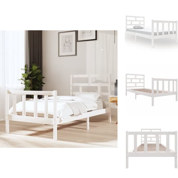 Sängar & sängramar - Living Sängram vit massiv furu 90x190 cm