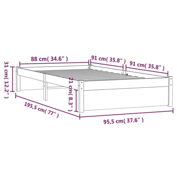 Sängar & sängramar - Living Sängram vit massivt trä 90x190 cm