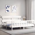Miniatyrbillede 4 af 11: Senge & sengeramme - Living sengeramme med sengegavl 200x200 cm massivt træ hvid