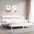 Miniatyrbillede 2 af 11: Senge & sengeramme - Living sengeramme med sengegavl 200x200 cm massivt træ hvid