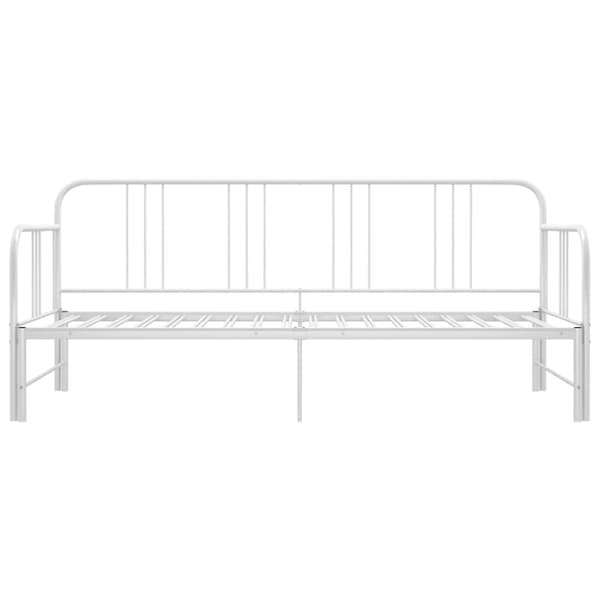 Sängar & sängramar - Living Utdragbar sängram bäddsoffa vit metall 90x200 cm