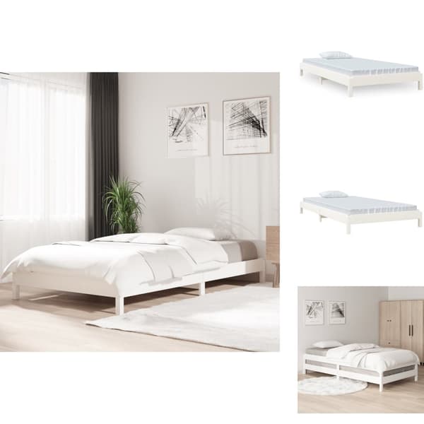 Sängyt & sängynrungot - Living Pinottava sänky valkoinen 90x190 cm täysi mänty
