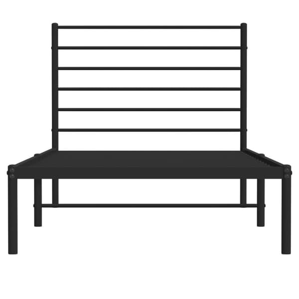 Sängyt & sängynrungot - Living Metallinen sängynrunko päädyllä musta 100x190 cm