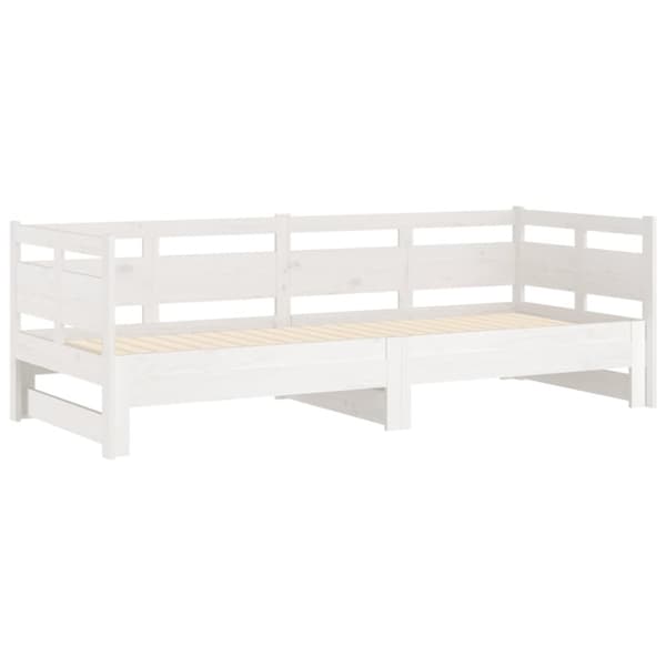 Senge & sengeramme - Living daybed med udtræk 2x(80x200) cm massivt fyrretræ hvid