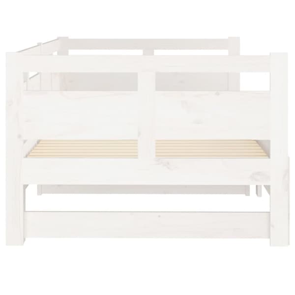 Senge & sengeramme - Living daybed med udtræk 2x(80x200) cm massivt fyrretræ hvid