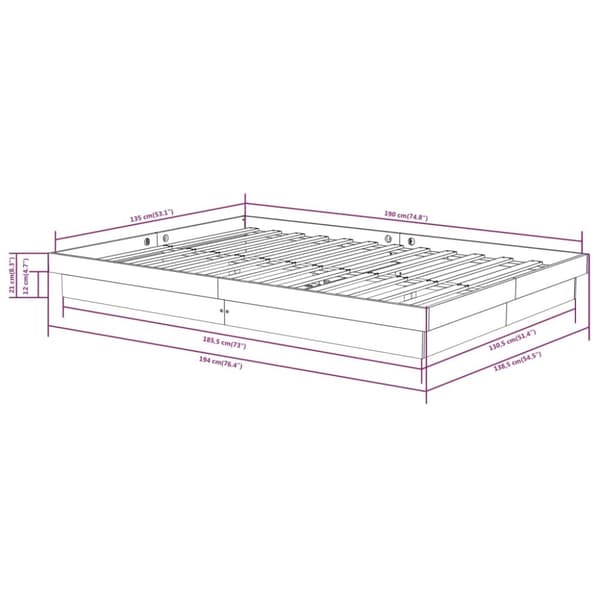Senge & sengeramme - Living sengeramme 135x190 cm massivt træ