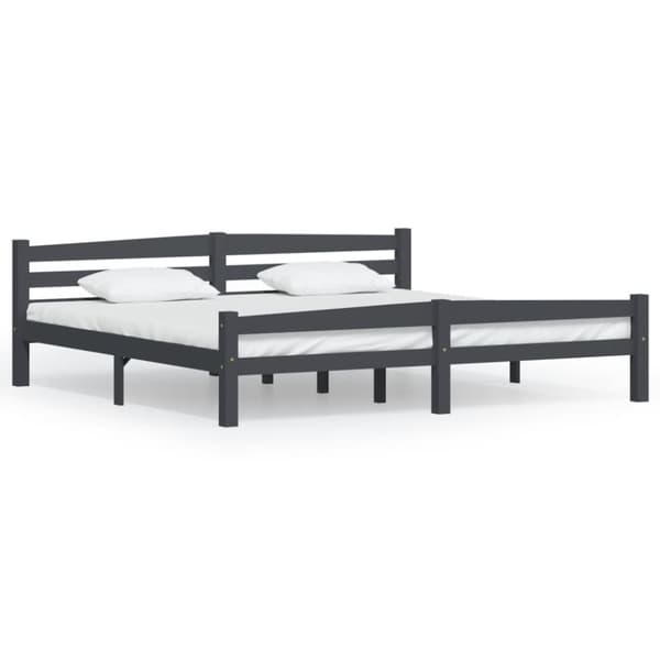 Senge & sengeramme - Living sengestel 200x200 cm massivt fyrretræ mørkegrå