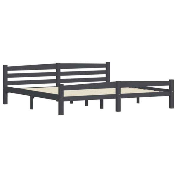 Senge & sengeramme - Living sengestel 200x200 cm massivt fyrretræ mørkegrå