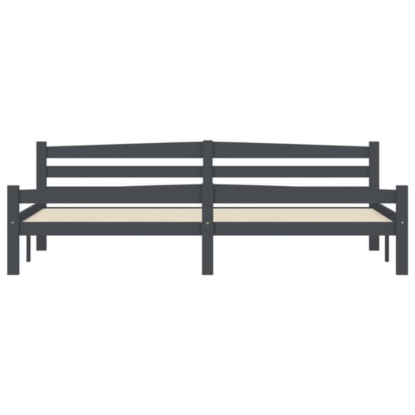 Senge & sengeramme - Living sengestel 200x200 cm massivt fyrretræ mørkegrå
