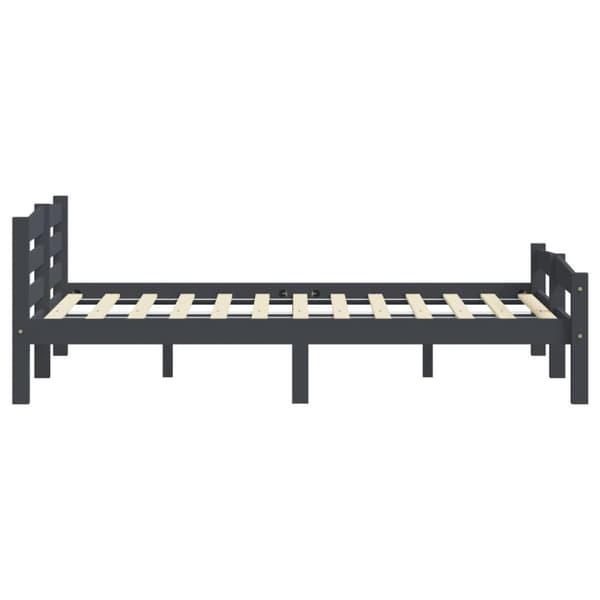 Senge & sengeramme - Living sengestel 200x200 cm massivt fyrretræ mørkegrå