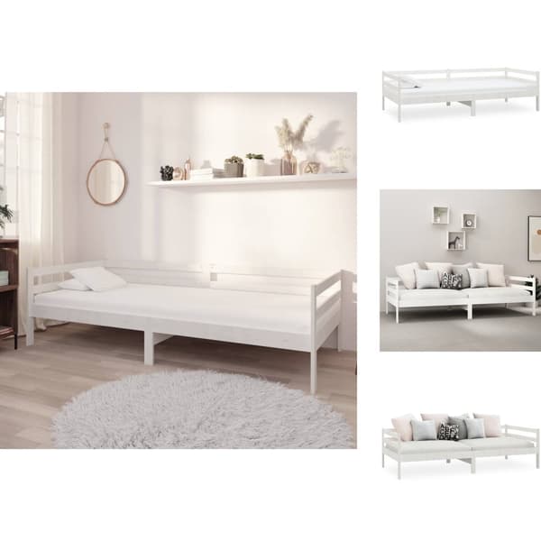Sängar & sängramar - Living Dagbädd vit massiv furu 90x200 cm