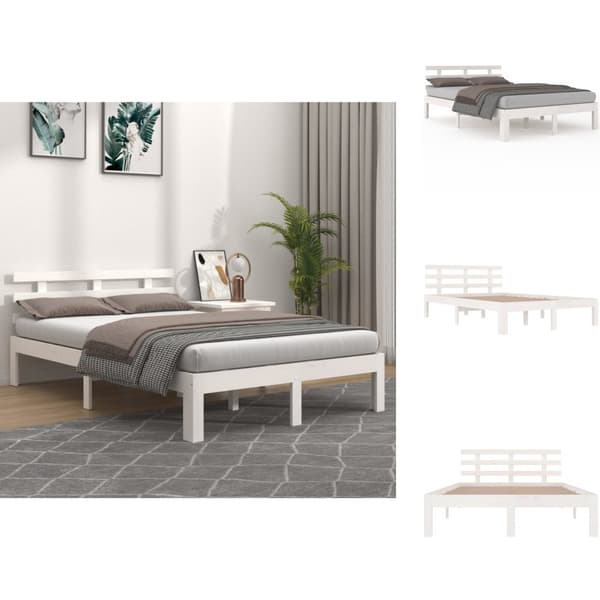 Senge & sengeramme - Living sengeramme 200x200 cm massivt træ hvid