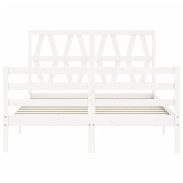 Senge & sengeramme - Living sengeramme med sengegavl 120x200 cm massivt træ hvid