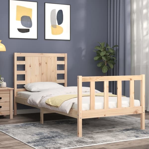 Senge & sengeramme - Living sengeramme med sengegavl 90x200 cm massivt træ