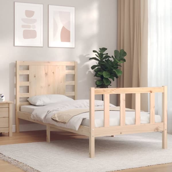 Senge & sengeramme - Living sengeramme med sengegavl 90x200 cm massivt træ