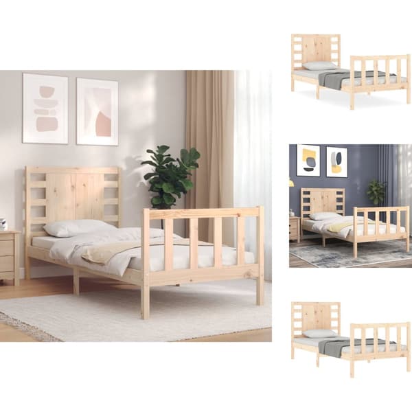 Senge & sengeramme - Living sengeramme med sengegavl 90x200 cm massivt træ