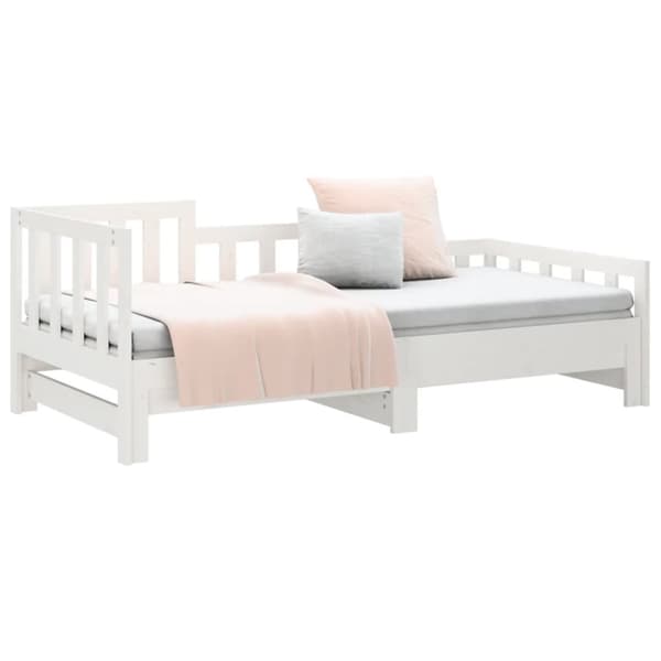 Senge & sengeramme - Living daybed med udtræk 2x(90x190) cm massivt fyrretræ hvid