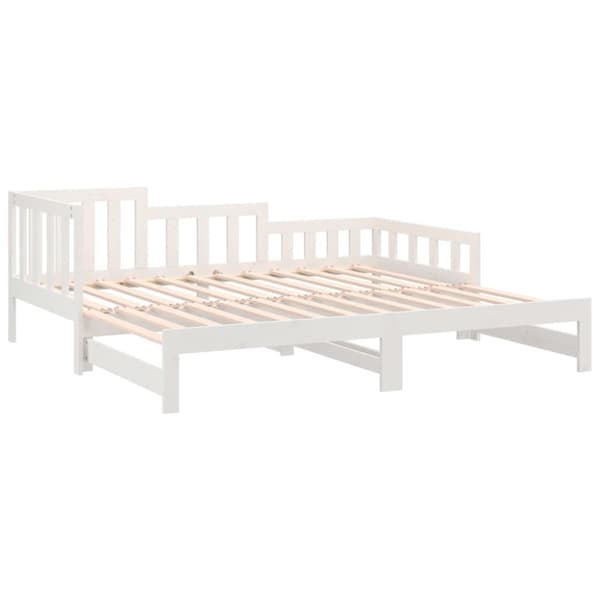Senge & sengeramme - Living daybed med udtræk 2x(90x190) cm massivt fyrretræ hvid