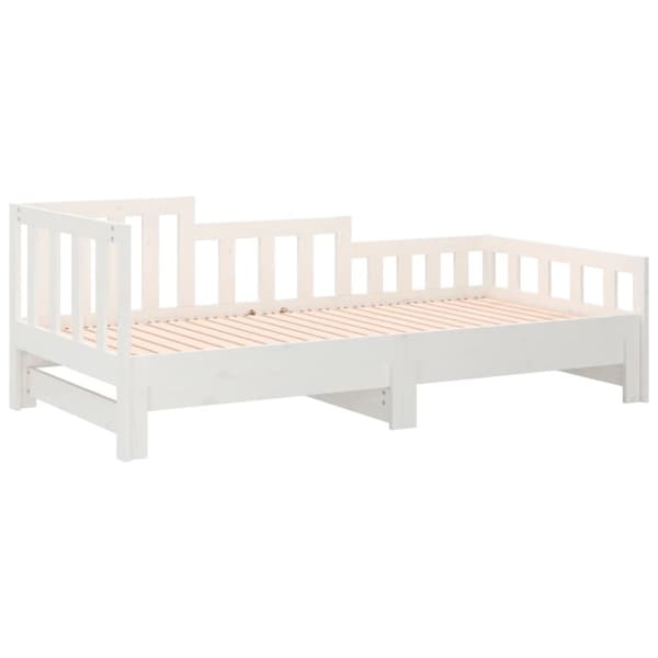 Senge & sengeramme - Living daybed med udtræk 2x(90x190) cm massivt fyrretræ hvid