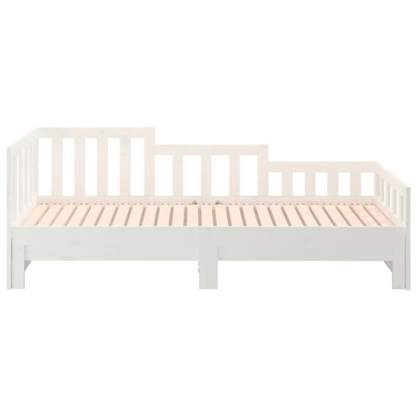 Senge & sengeramme - Living daybed med udtræk 2x(90x190) cm massivt fyrretræ hvid