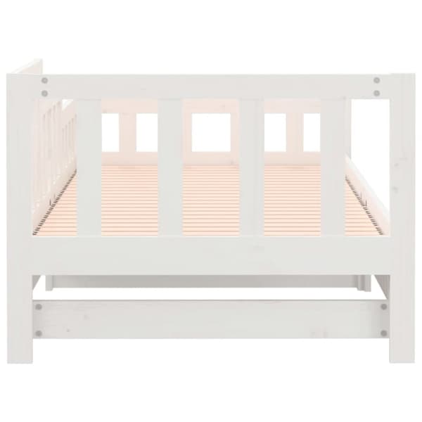 Senge & sengeramme - Living daybed med udtræk 2x(90x190) cm massivt fyrretræ hvid