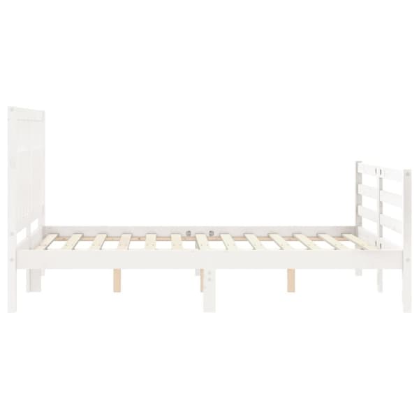 Senge & sengeramme - Living sengeramme med sengegavl Small Double massivt træ hvid