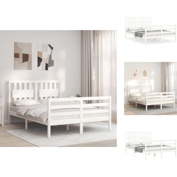 Senge & sengeramme - Living sengeramme med sengegavl Small Double massivt træ hvid