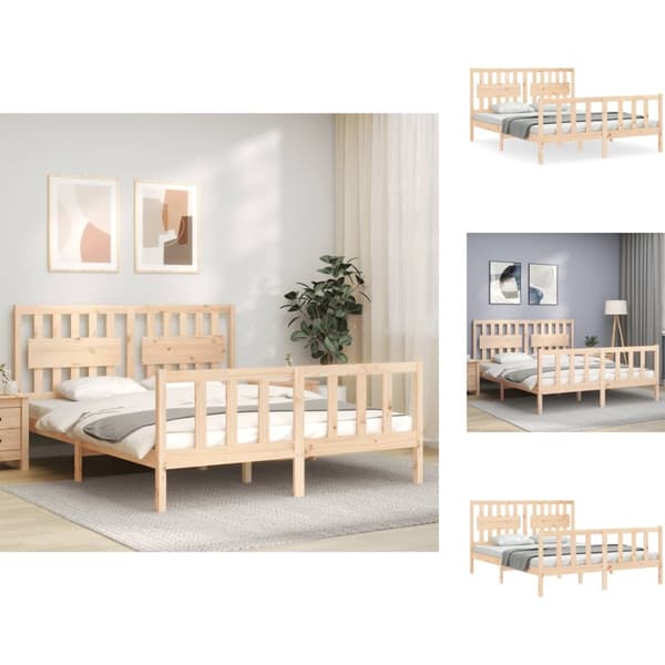 Senge & sengeramme - Living sengeramme med sengegavl 160x200 cm massivt træ