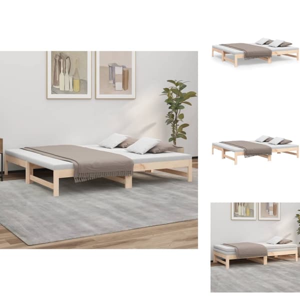Sängyt & sängynrungot - Living Sohvasänky ulosvedettävä 2x (90x190) cm täysi mänty