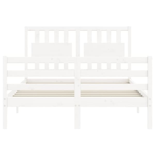 Senge & sengeramme - Living sengeramme med sengegavl 120x200 cm massivt træ hvid