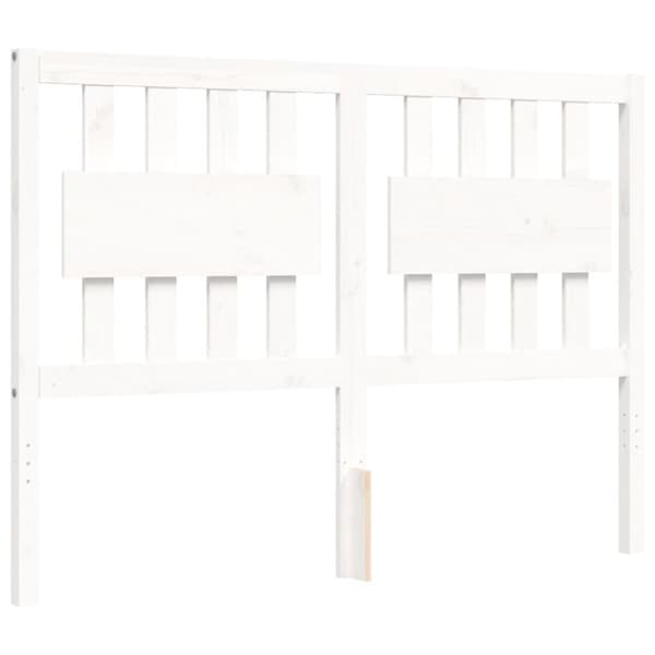 Senge & sengeramme - Living sengeramme med sengegavl 120x200 cm massivt træ hvid