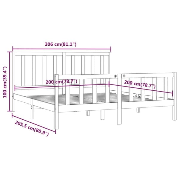 Senge & sengeramme - Living sengeramme 200x200 cm massivt træ hvid