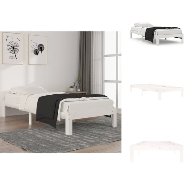 Senge & sengeramme - Living sengeramme 90x200 cm massivt fyrretræ hvid
