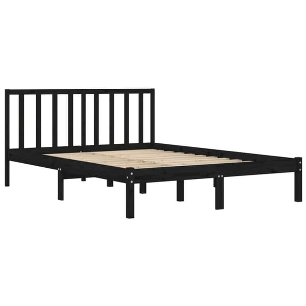 Senge & sengeramme - Living sengeramme 200x200 cm massivt fyrretræ sort