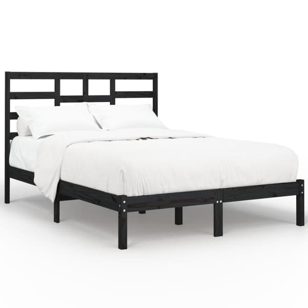 Senge & sengeramme - Living sengeramme 140x190 cm massivt træ sort