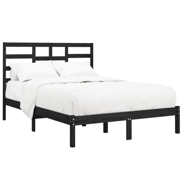 Senge & sengeramme - Living sengeramme 140x190 cm massivt træ sort
