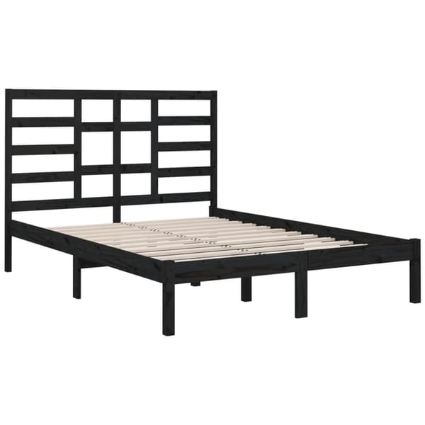 Senge & sengeramme - Living sengeramme 140x190 cm massivt træ sort