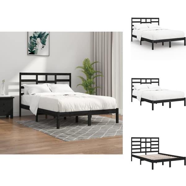 Senge & sengeramme - Living sengeramme 140x190 cm massivt træ sort