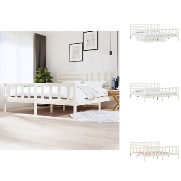 Senge & sengeramme - Living sengeramme 200x200 cm massivt træ hvid