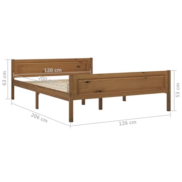 Senge & sengeramme - Living sengestel 120x200 cm massivt fyrretræ gyldenbrun