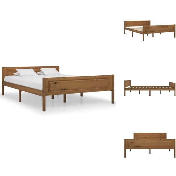Senge & sengeramme - Living sengestel 120x200 cm massivt fyrretræ gyldenbrun