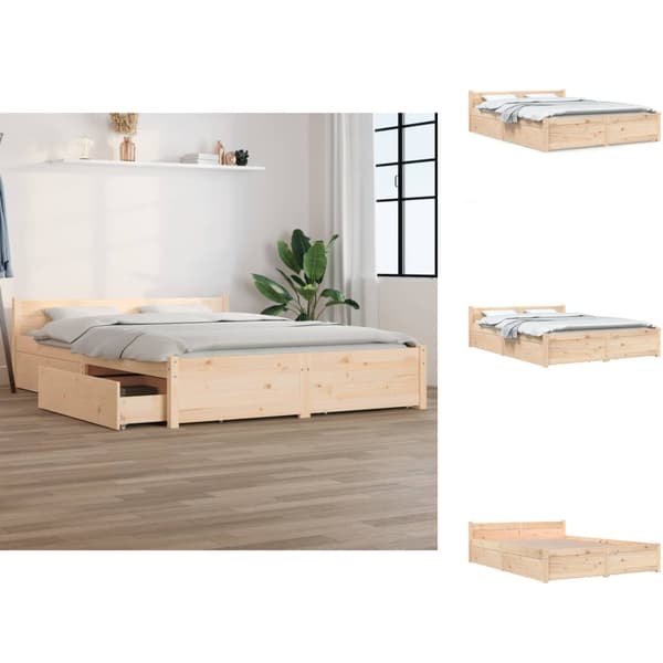 Sängyt & sängynrungot - Living Sängynrunko laatikoilla 135x190 cm Double