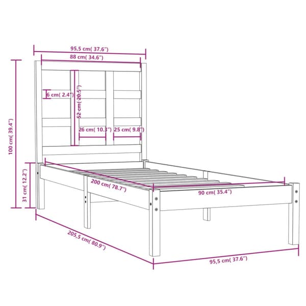 Senge & sengeramme - Living sengeramme 90x200 cm massivt træ