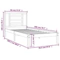 Miniatyrbillede 7 af 7: Senge & sengeramme - Living sengeramme 90x200 cm massivt fyrretræ hvid