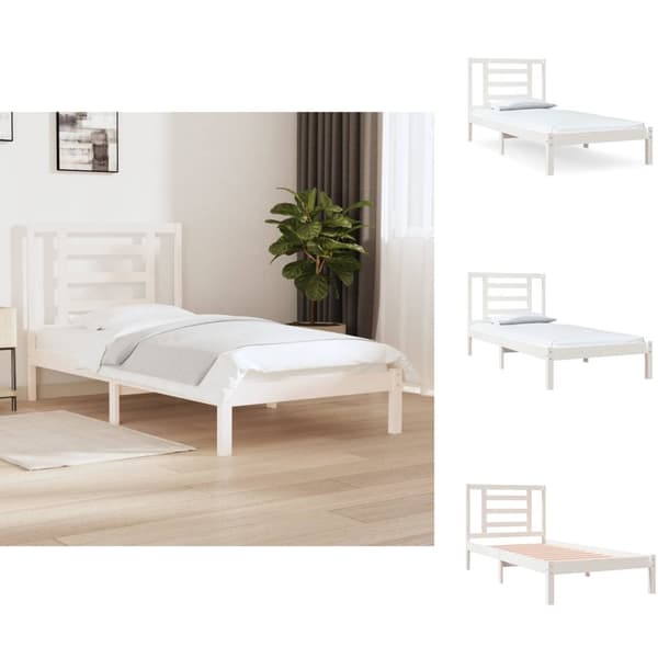 Senge & sengeramme - Living sengeramme 90x200 cm massivt fyrretræ hvid